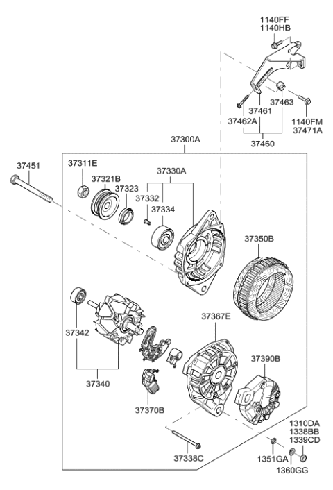 2009 Hyundai Elantra Bolt Diagram for 1140410207B