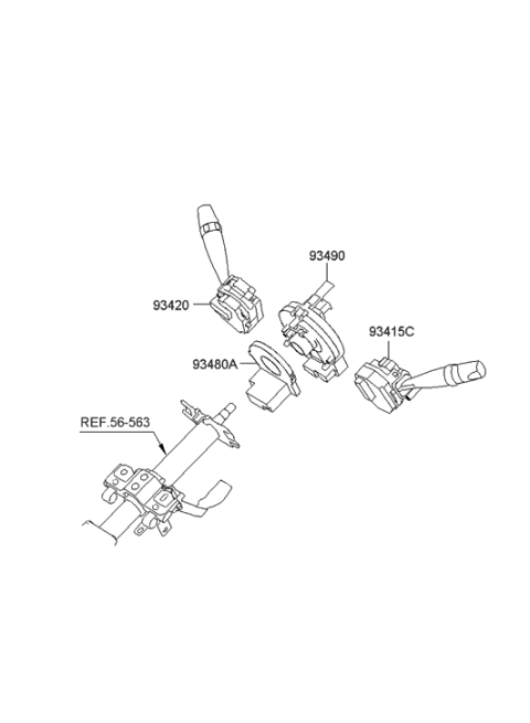 2012 Hyundai Elantra Supplemental Restraint System-Clockspring Diagram for 934902H500