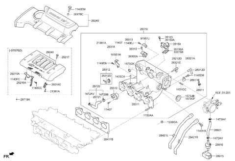 2011 Hyundai Elantra  Sensor Assembly-Map Diagram for 3930022600