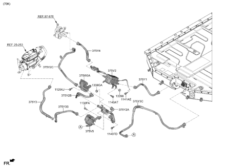 1992 Hyundai Elantra  HOSE-BATTERY HEATER NO.2 Diagram for 375Y4CV010