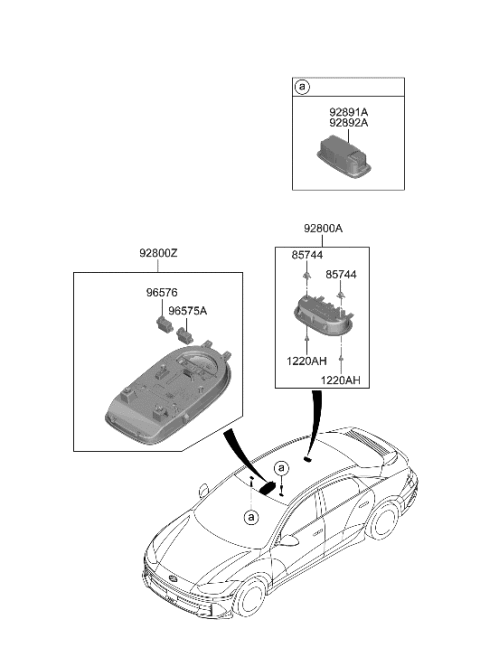 1992 Hyundai Elantra LAMP ASSY-ROOM Diagram for 92850GI010NNB