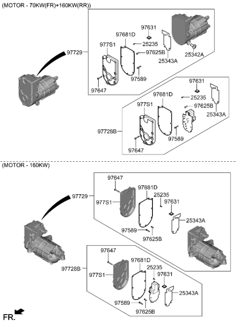 1992 Hyundai Elantra  BODY KIT-COMPRESSOR Diagram for 97729CU000