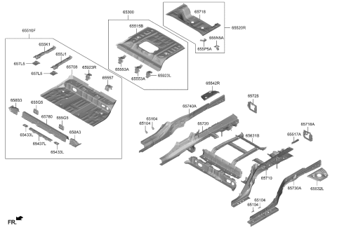 1992 Hyundai Elantra BRACKET ASSY-CHILD SEAT ANCHOR Diagram for 65553KL000