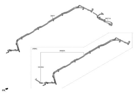 1992 Hyundai Elantra  TUBE ASSY-CENTER 2 Diagram for 366T11XEA1
