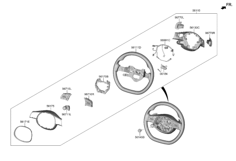 1992 Hyundai Elantra  SWITCH ASSY-DRIVE MODE LH Diagram for 96711KL000UAY