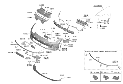 1992 Hyundai Elantra Ambient Temperature Sensor Diagram for 969850X000