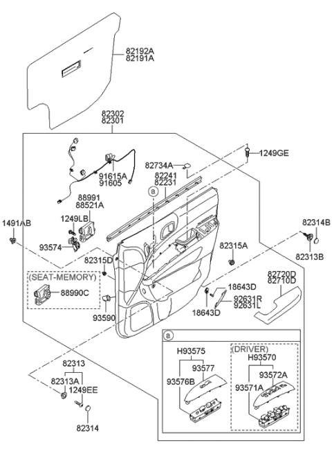 2014 Hyundai Tucson  Switch Assembly-Power Front Seat LH Diagram for 889904D002