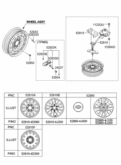 2012 Hyundai Tucson  Cap-Valve Diagram for 529332G410
