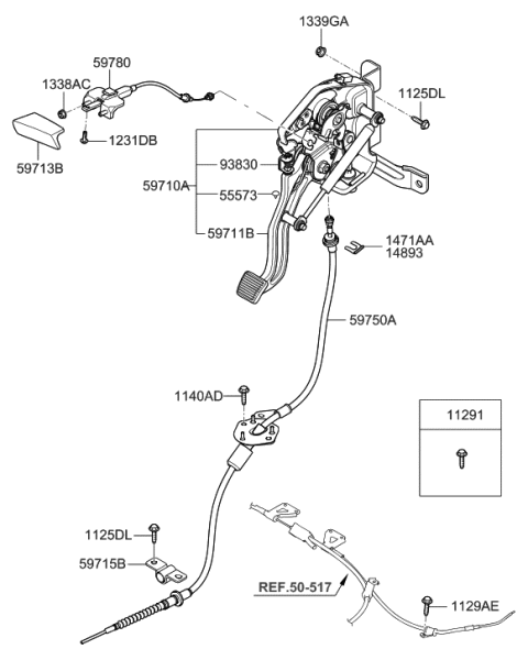2014 Hyundai Tucson  Switch Assembly-Park Brake Diagram for 938304D000