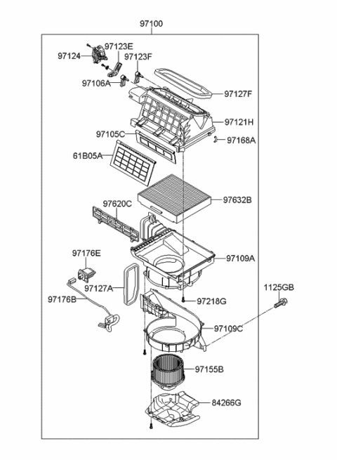 2012 Hyundai Tucson Case-Blower, Lower Diagram for 971124D000