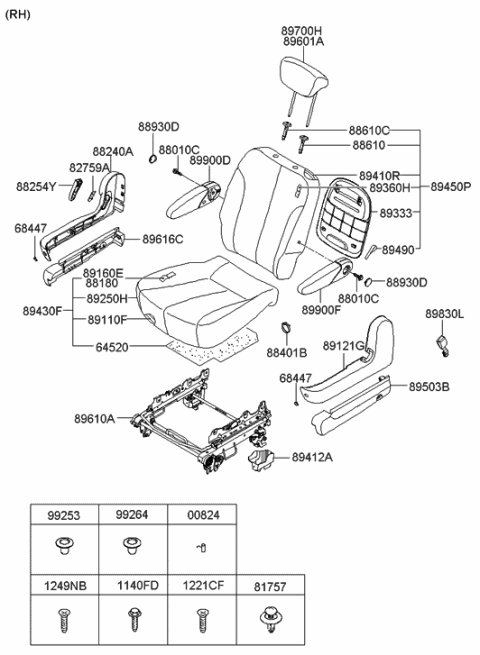 2014 Hyundai Tucson  Leg Cover, LH Diagram for 895924D110BQ