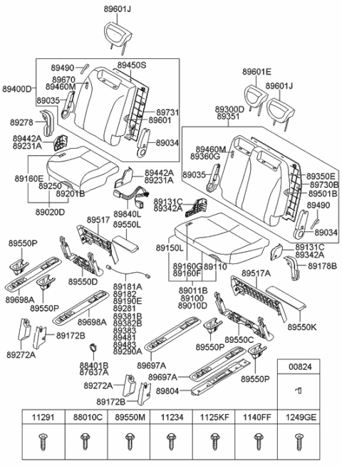 2014 Hyundai Tucson  Cover-Rear Seat Recliner, LH Diagram for 893704D120CS