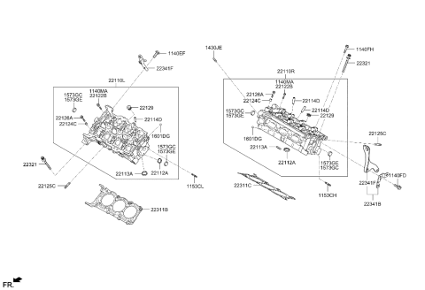 2014 Hyundai Tucson  Head Sub Assembly-Cylinder, LH Diagram for 221103C100A