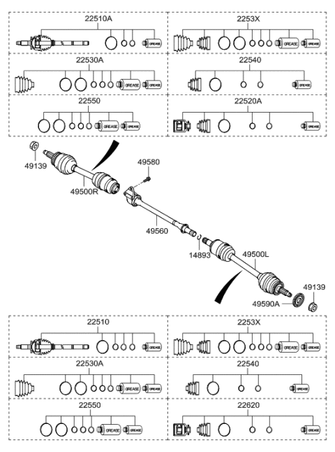 2015 Hyundai Tucson  Boot Set Diagram for 495934D000