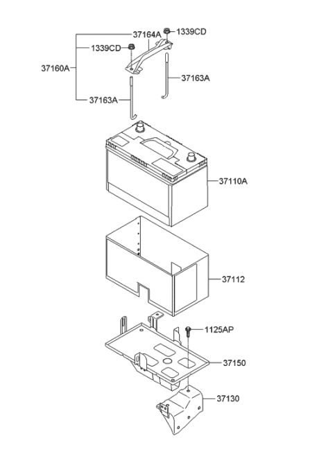 2015 Hyundai Tucson  Battery Assembly Diagram for 371104D800