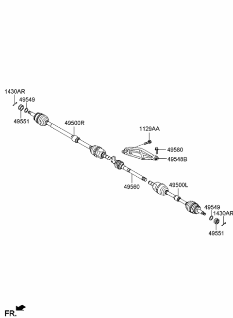 2021 Hyundai Santa Fe  Shaft Assembly-Drive, LH Diagram for 495002S610