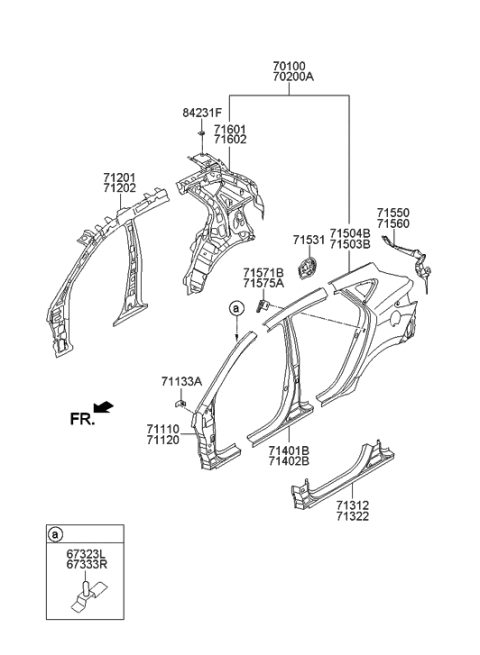 2021 Hyundai Santa Fe Bracket Assembly-Roof Rack Front NO.2, RH Diagram for 673332S300