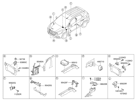 2021 Hyundai Santa Fe Switch Assembly-Hood Diagram for 938802S000