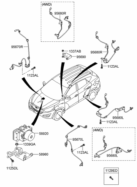 2021 Hyundai Santa Fe Abs Assembly Diagram for 589202S820