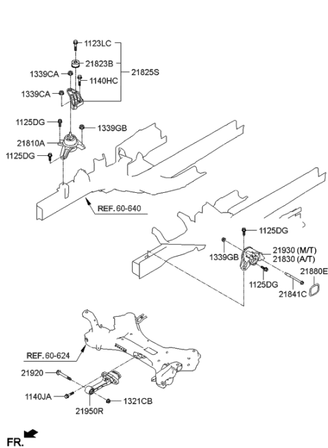 2021 Hyundai Santa Fe Bracket Assembly-Roll Rod Diagram for 219502S100
