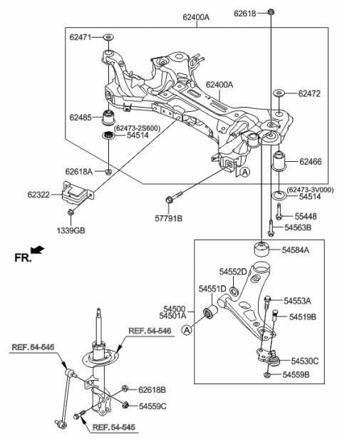 2021 Hyundai Santa Fe  Plate-Lower Diagram for 624732S600