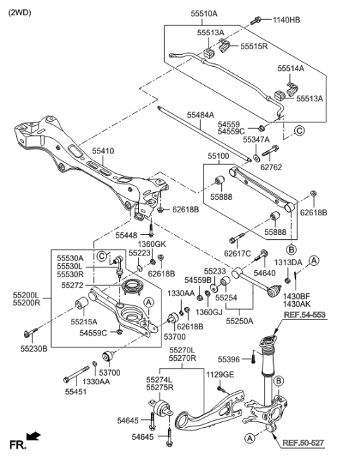 2021 Hyundai Santa Fe  Plate-Lower Arm Diagram for 552633K000