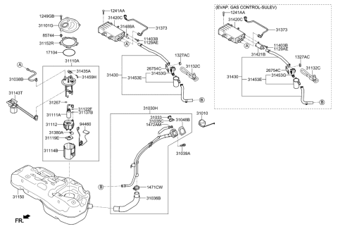 2021 Hyundai Santa Fe  Screw-Tapping Diagram for 529652G100