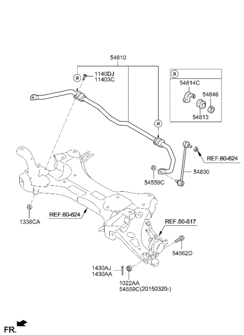 2021 Hyundai Santa Fe  Bar Assembly-Front Stabilizer Diagram for 548102S700