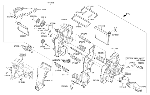 2021 Hyundai Santa Fe  Heater & Evaporator Assembly Diagram for 972052S110