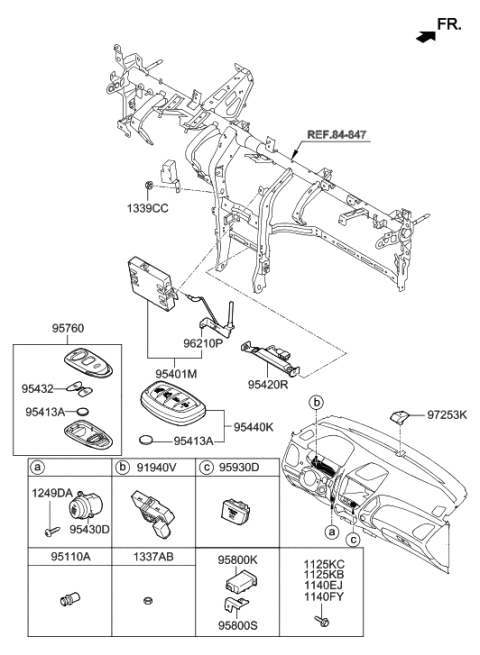 2021 Hyundai Santa Fe Sensor-Photo&Automatic Light Diagram for 972532S200