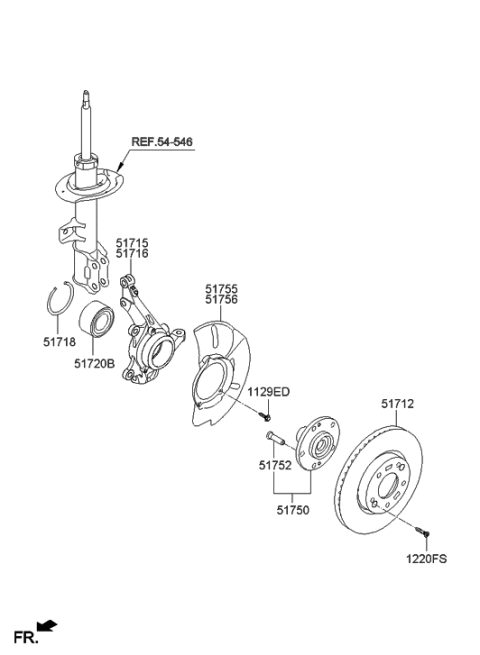 2021 Hyundai Santa Fe Cover-Front Brake Disc Dust LH Diagram for 517552S550