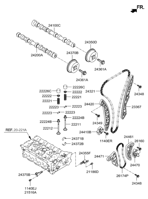 2021 Hyundai Santa Fe  Bolt-Oil Diagram for 2436325000