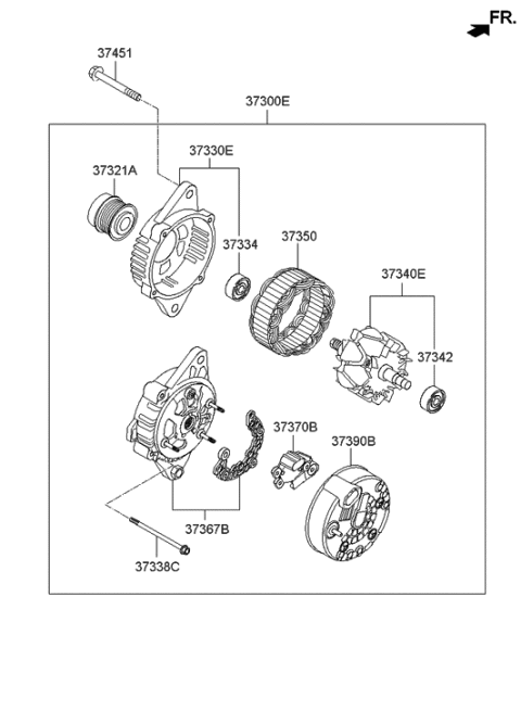2021 Hyundai Santa Fe  Cover Diagram for 373902G750