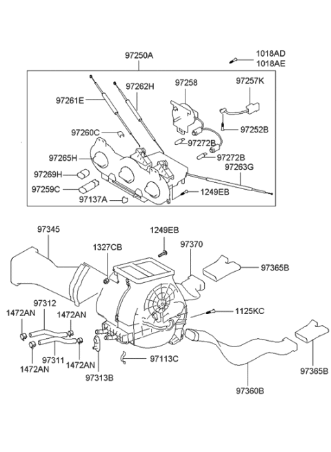2016 Hyundai Genesis Coupe  Clip-Cable Mounting Diagram for 9726025100