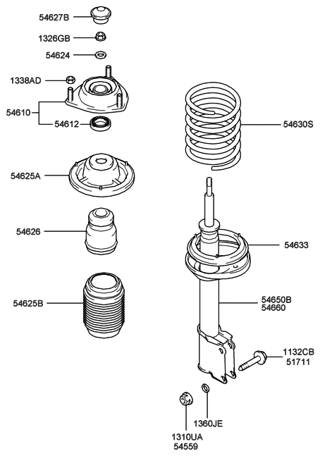 2012 Hyundai Genesis Coupe  Spring-Front Diagram for 5463025050