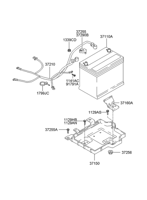 2016 Hyundai Genesis Coupe  Tray Assembly-Battery Diagram for 3715025200