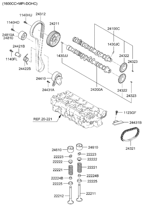 2008 Hyundai Genesis Coupe  Camshaft Assembly-Intake Diagram for 2410026600