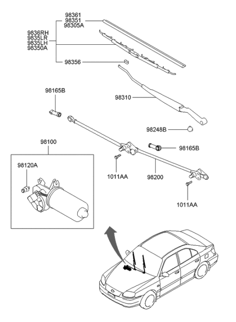 2009 Hyundai Genesis Coupe Bolt & Rubber Assembly-Motor Mounting Diagram for 9812029000