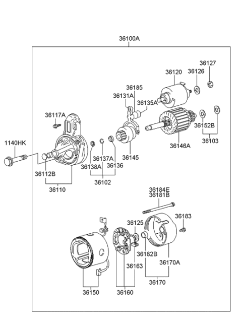 2009 Hyundai Genesis Coupe  Switch Assembly-Starter Magnetic Diagram for 3612021740