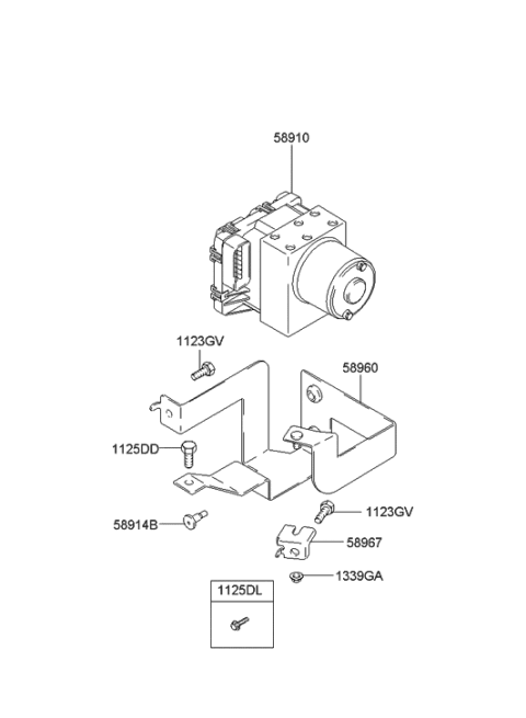 2008 Hyundai Genesis Coupe  Bracket-Hydraulic Module"A" Diagram for 5896425300