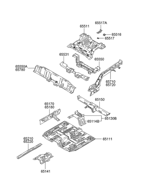 2011 Hyundai Genesis Coupe Panel Assembly-Side Sill Inner, RH Diagram for 6518025000