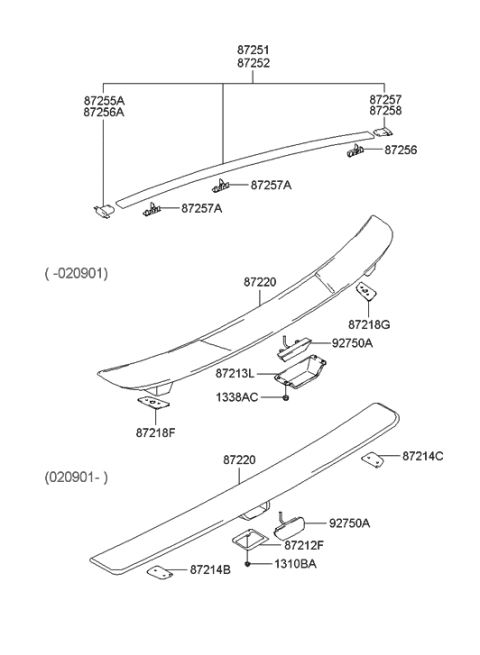 2022 Hyundai Palisade Piece-Roof Garnish End Rear, LH Diagram for 8725425000