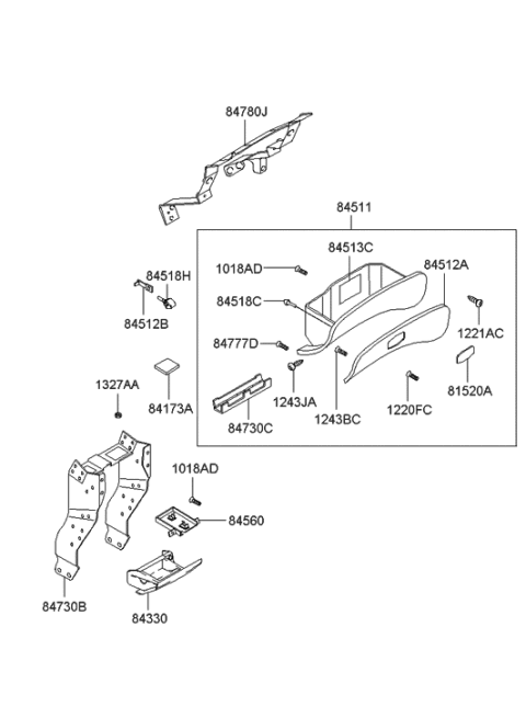 2022 Hyundai Palisade  Pad-Antinoise Diagram for 8417225000