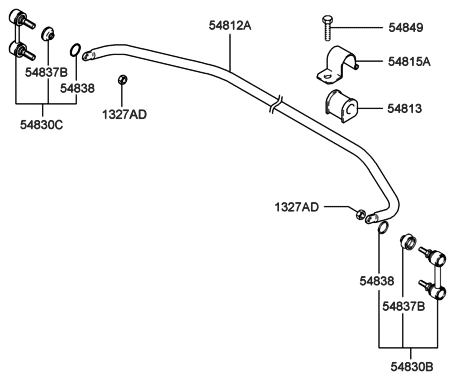 2011 Hyundai Genesis Coupe  Bar-Front Stabilizer Diagram for 5481225000