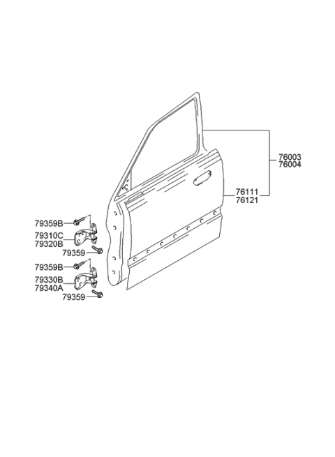 2011 Hyundai Genesis Coupe  Hinge Assembly-Door Upper, RH Diagram for 7932025000
