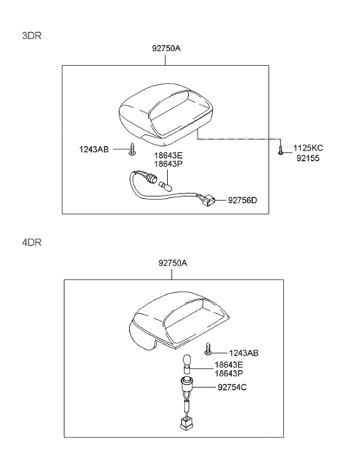 2009 Hyundai Genesis Coupe  Bulb Holder Diagram for 9275425000