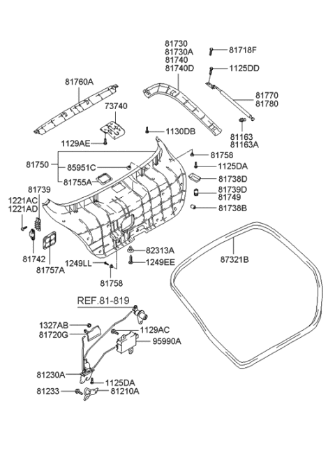 2009 Hyundai Genesis Coupe  Bolt-Striker Mounting Diagram for 8123322220