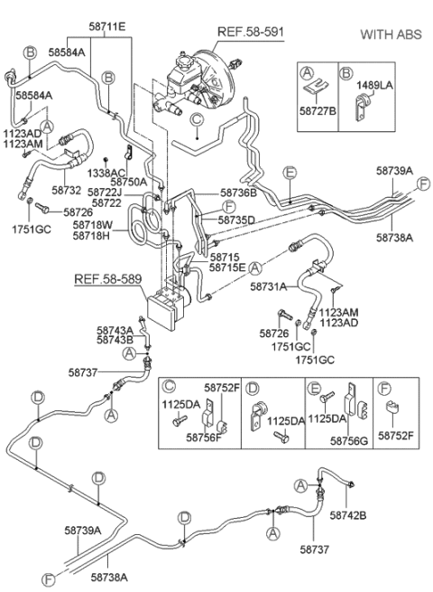 2010 Hyundai Genesis Coupe  Hose-Brake Diagram for 587371A000