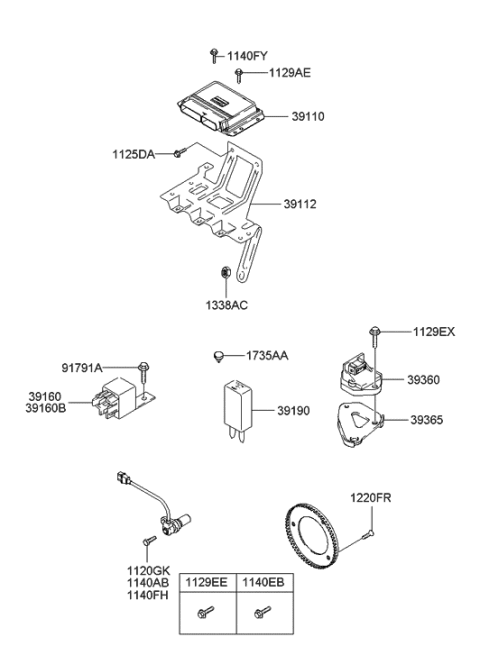2010 Hyundai Genesis Coupe  Relay Assembly-Power Diagram for 3916022030