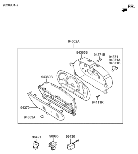 2016 Hyundai Genesis Coupe Socket Lamp Assembly(12V 1.6W) Diagram for 943693C000